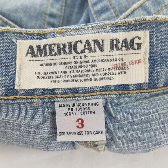 American Rag Cie 3 Blue Denim Frayed NWT - Picture 5 of 5